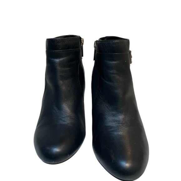 SEXY 3” Heel Black Leather Ankle Boots Sz 8.5 - Picture 5 of 7
